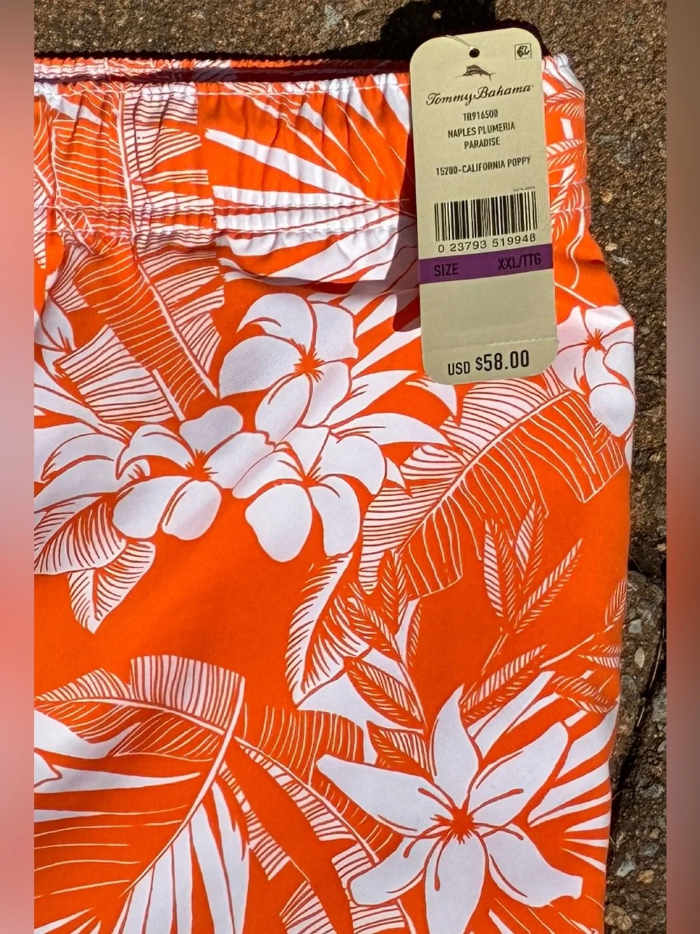 NEW Tommy Bahama Men's 2XL - XXL Naples Plumeria Paradise Swim Trunks Shorts